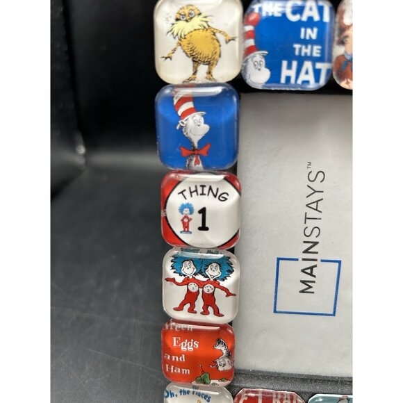 Dr Seuss Photo Frame Glass Block Tiles 4x6 Easel Back Childs Room Hand Craft - Picture 5 of 7